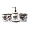 AOPPLSOT Soap Dispenser Ceramic Set, 5 Pieces Toothbrush Mug Sets, European Style, with Soap Dispenser, Toothbrush Holder, Mug, Soap Dish, for House, Apartment, Dormitory,Horse view 1