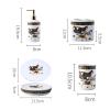 AOPPLSOT Soap Dispenser Ceramic Set, 5 Pieces Toothbrush Mug Sets, European Style, with Soap Dispenser, Toothbrush Holder, Mug, Soap Dish, for House, Apartment, Dormitory,Horse view 2