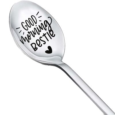 Bestie Best Friend Spoon Gifts for Women Teen Girls Good Morning Bestie Spoons for Best Friends Christmas Birthday Gift for BFF Friendship Gifts Coffee Tea Lover Gifts Spoon