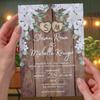 Set of 15 Glossy Thick Rustic Barn Invitations With Envelopes, Wedding Magnolia Country Invite Card For Wedding or Anniversary, Bridal Shower Invite On A Sheen Glossy Cardstock (5X7 Inches) view 3