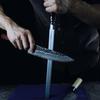 KOPALA Sharpening Steel Knife Sharpener Rod Flat 12 Inches Honing Steel for Knives Dark view 3