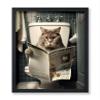 Poster Master Cat Sitting on Toilet Print - Reading a Newspaper Poster - Humorous Wall Art - Funny Kitty Bathroom Decor - Powder Room Decorations - Restroom Sign - 8x10 UNFRAMED Wall Art view 1