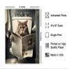 Poster Master Cat Sitting on Toilet Print - Reading a Newspaper Poster - Humorous Wall Art - Funny Kitty Bathroom Decor - Powder Room Decorations - Restroom Sign - 8x10 UNFRAMED Wall Art view 2