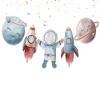 Space Banner  Rocket Ship and Astronaut Garland for Kids Birthday, Outer Space Baby Shower Decorations, Planet Party Supplies, Galaxy Theme Backdrop  Not Pre-Assembled view 1