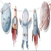 Space Banner  Rocket Ship and Astronaut Garland for Kids Birthday, Outer Space Baby Shower Decorations, Planet Party Supplies, Galaxy Theme Backdrop  Not Pre-Assembled view 2