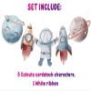 Space Banner  Rocket Ship and Astronaut Garland for Kids Birthday, Outer Space Baby Shower Decorations, Planet Party Supplies, Galaxy Theme Backdrop  Not Pre-Assembled view 3