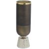 Deco 79 Glass Colorblock Candle Holder with Gold Accents and Textured Silver Base, 6" x 6" x 20", Bronze view 1