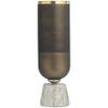 Deco 79 Glass Colorblock Candle Holder with Gold Accents and Textured Silver Base, 6" x 6" x 20", Bronze view 3