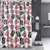 16-Piece Bathroom Printed Shower Curtain and 2 Memory Foam Bath Rug with Lid Cover Rock (Wesley Black) view 2
