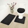 16-Piece Bathroom Printed Shower Curtain and 2 Memory Foam Bath Rug with Lid Cover Rock (Wesley Black) view 3