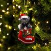 Personalized Cane Corso Christmas Ornament, Dog in Santa Boot view 1