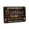 Personalized 19th Hole Bar & Lounge Sign Custom Art - Made In USA - Golfer Gift, Man Cave Decor view 1