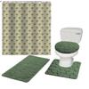 16-Piece Bathroom Printed Shower Curtain and 2 Memory Foam Bath Rug with Lid Cover Rock (Palm Tree Hunter) view 1
