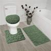 16-Piece Bathroom Printed Shower Curtain and 2 Memory Foam Bath Rug with Lid Cover Rock (Palm Tree Hunter) view 3