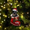 Personalized Blue Heeler 1 Ornament, Blue Heeler Christmas Ornament, Dog in Santa Boot, Dog Christmas Ornaments, Dog Ornament view 1