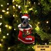 Personalized Blue Heeler 1 Ornament, Blue Heeler Christmas Ornament, Dog in Santa Boot, Dog Christmas Ornaments, Dog Ornament view 2