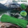 TECEUM Rope  150 Feet x 1/4 Inch (7mm)  Green  Strong All-Purpose Utility Rope  Camping, Crafting, Flag Pole, Indoor & Outdoor  Polypropylene Nylon Poly Lightweight Diamond Braided Cord view 3