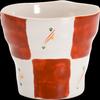 Ceramic Indigo, Hand-painted Rockcup Flower Checkerboard Size: Approx. 3.8 inches (9.8 cm), H9.8 inches (12981 mm) view 1