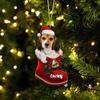 Personalized Beagle 1 Ornament, Beagle Christmas Ornament, Dog in Santa Boot, Dog Christmas Ornaments, Dog Ornament view 1