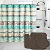 16-Piece Bathroom Printed Shower Curtain and 2 Bath Rug with Lid Cover #6 (Zen Brown) view 1