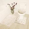 16-Piece Bathroom Printed Shower Curtain and 2 Memory Foam Bath Rug with Lid Cover Rock (Palm Tree Taupe) view 3