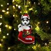 Personalized Siberian Husky 1 Ornament, Siberian Husky Christmas Ornament, Dog in Santa Boot, Dog Christmas Ornaments, Dog Ornament view 1