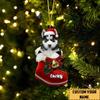 Personalized Siberian Husky 1 Ornament, Siberian Husky Christmas Ornament, Dog in Santa Boot, Dog Christmas Ornaments, Dog Ornament view 2