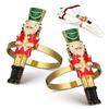 BESTonZON 2Pcs Nutcracker Shaped Napkin Rings Christmas Table Decor Napkin Holders for Holiday Party Wedding Dinner Accessories view 1