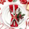 BESTonZON 2Pcs Nutcracker Shaped Napkin Rings Christmas Table Decor Napkin Holders for Holiday Party Wedding Dinner Accessories view 2