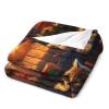 JHION Merry Christmas Flannel Throw Blanket, Fireplace Fleece Cozy Blankets for All Seasons, Fuzzy Warm Bed Blanket Christmas Decoration Blanket for Couch Bed Sofa 70"x80" view 3