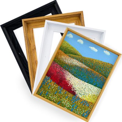 CANFRAVAS 16x20 Canvas Floater Frame with 0.6"-0.9" Deep, Canvas Floating Frame for Oil Painting, Art Prints Artwork Frames(16"x20",White)