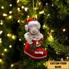 Personalized Weimaraner Christmas Ornament - Dog in Santa Boot view 2