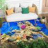 3D Optical Illusion Cute Ocean Aesthetic Indoor Outdoor Area Rug for Patio Baclony Deck Porch Tropical Fish Coral Reef 4x6 Carpet Living Room Bedroom Washable Coastal Indoor Rugs Blue view 1