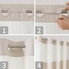 eachope Long No Hooks Needed Linen Textured Shower Curtain with Snap-in Fabric Liner Set,Cream Hotel Luxury Decor Shower Curtains for Bathroom,Waterproof & Washable,71Wx80H view 4