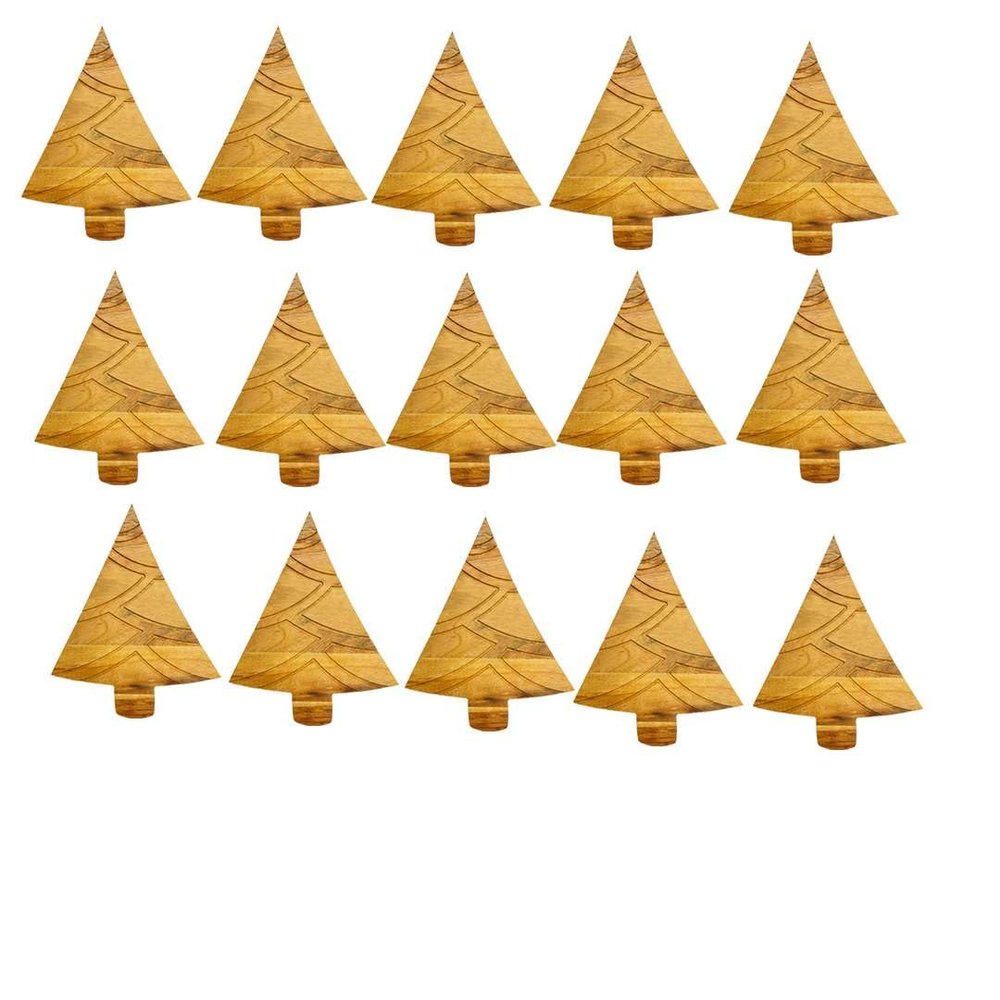 Affinity Decor Set of 15 Decorative Christmas Tree Shaped Wood Cutting Board for Kitchen, Tree Cutting Boards Set, Acacia Wood Chopping Board With Handle, Christmas Corporate Gifts for Employees