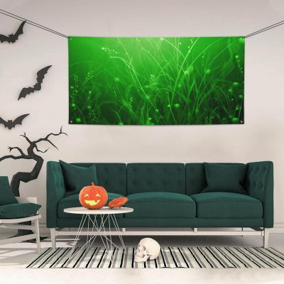 GreenTexture Background Personalized Party Banner 3x5 Ft Beautiful Yard Sign Banner Reusable Backdrop Poster Hanging Flag Indoor Outdoor for Party Home Wedding Birthday Garden Yard Wall Decors