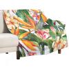 Palm Leaves Blanket Watercolor Summer Tropical Plant Flower Leaf Nature Exotic Soft Cozy Lightweight Throw Blanket for Bedroom Living Room Dorm Chair Sofa Travel 40x50in view 1