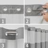 eachope No Hooks Needed Linen Textured Shower Curtain with Snap-in Fabric Liner Set,Grey Hotel Luxury Decor Shower Curtains for Bathroom,Waterproof & Washable,71Wx77H view 4