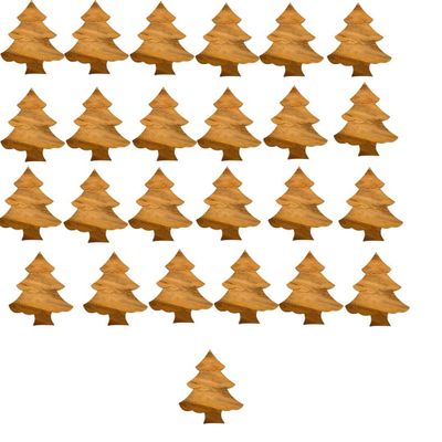 Affinfity Decor Set of 25 Mini Christmas Tree Shaped Wood Cutting Board for Kitchen Decor, Small Tree Cutting Boards Set, Acacia Wood Chopping Board With grooves, Corporate Gifts for Employees
