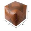 XnAsu Square Pouf Ottoman Cover Unstuffed Leather Boho Footstool Footrest Bean Bag Floor Chair Covers for Living Room Bedroom Decor Balcony Indoor (Brown&Coffee) view 3