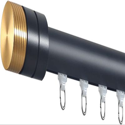 CuKYi Alumialloy Curtain Rod Curtain Track,Ceiling Wall Mount Curtain Rail for Bay Windows Room Divider Living Room Bedroom Rv Curtains Rods with Installation Hardware (Color : Black, Size : 2M/7Ft