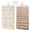 BAGSMART Hanging Jewelry Organizer, Necklace Holder Anti-tangle Earrings Rings Hanger with Pockets Hang on Closet, Wall, Door,1 Piece, Large Beige view 1