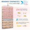 BAGSMART Hanging Jewelry Organizer, Necklace Holder Anti-tangle Earrings Rings Hanger with Pockets Hang on Closet, Wall, Door,1 Piece, Large Beige view 3