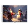 gaosoul Christmas Snowman Wall Art Santa Claus Festival Posters Christmas Eve Encounter Canvas Print Framed Painting for Living Room Bedroom Decor 48x32in view 2
