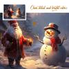 gaosoul Christmas Snowman Wall Art Santa Claus Festival Posters Christmas Eve Encounter Canvas Print Framed Painting for Living Room Bedroom Decor 48x32in view 3