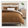 ADovz . Linen Pink White Trimmed Soft Duvet Cover Set 1 Bed Duvet Cover 2 Pillow Cases Compatible with Queen Single Bed Bedding,Bed Sheets view 3