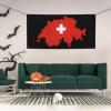 YVNUM Switzerland Swiss Map Flag Yard Banner Sign 24" X 47" With Brass Grommets And Party Hanging Outdoor & Indoor Party Decoration Banner view 2