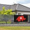 YVNUM Switzerland Swiss Map Flag Yard Banner Sign 24" X 47" With Brass Grommets And Party Hanging Outdoor & Indoor Party Decoration Banner view 3