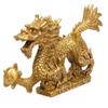 WEALTHCOMING Charming Brass Dragon Statue,Handmade Magical and Noble Chinese Golden Dragons Sculptures for Home Office Decor Collectible Figurines (8.6" inches) view 2