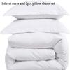 Crown Collection Luxuriate Hotel 1000-TC Hypoallergenic Ultra Soft Design 100% Egyptian Cotton Solid Duvet Cover with Zipper Colser & 2pcs Pillow Case Set (Full/Full XL/Queen 90x90, Plain White) view 2